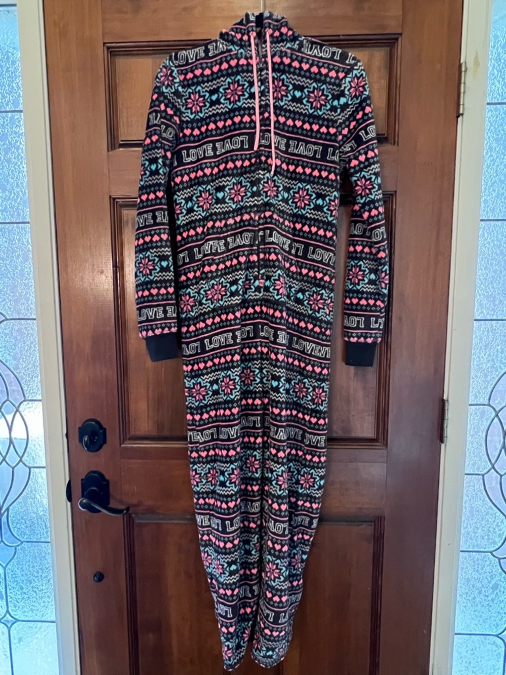 SO Fleece Hoodie Onesie Pajamas PJs Size Medium